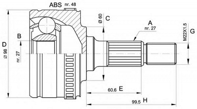 OPEN PARTS cvj529310 -  Шарнирный комплект, приводной вал
